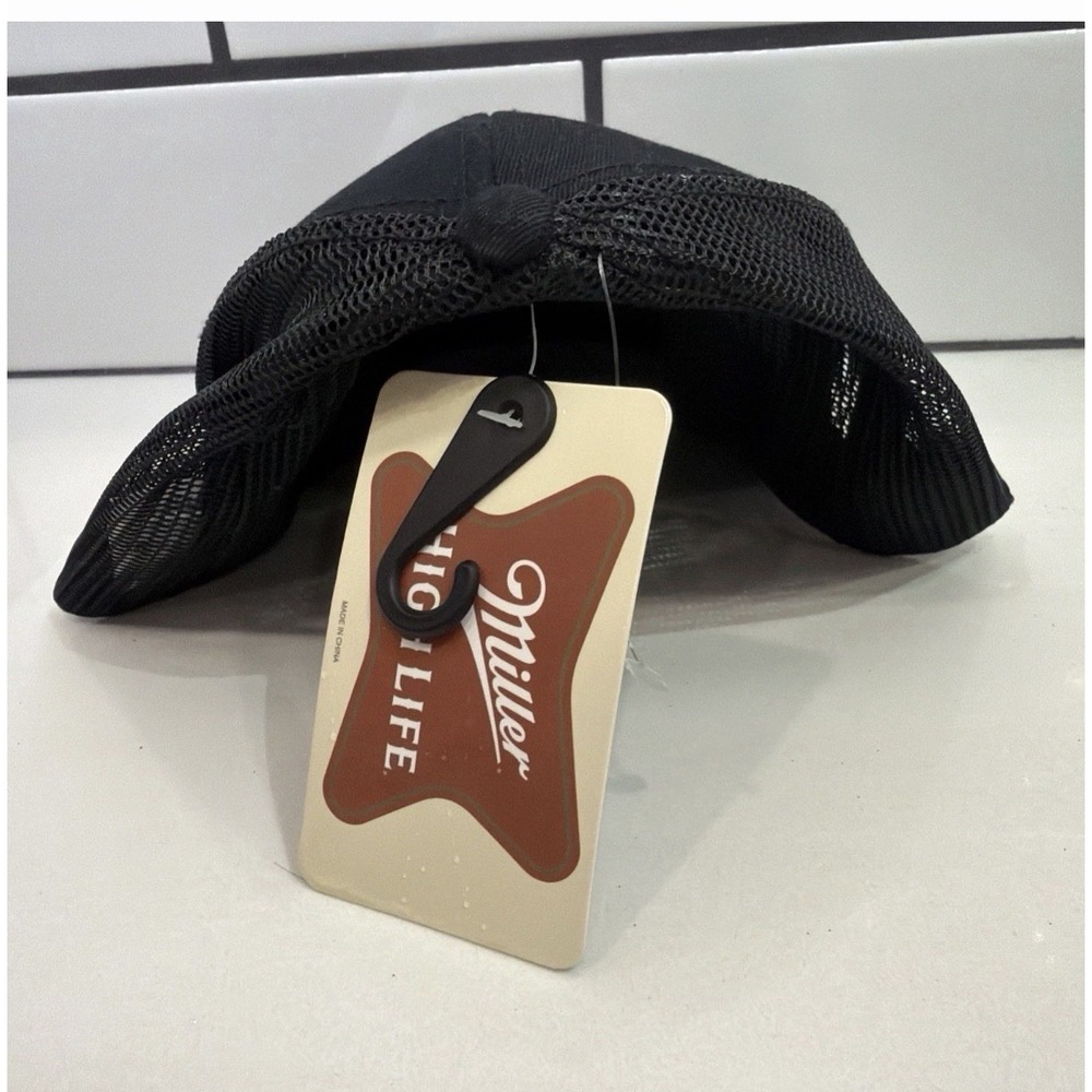 Miller High Life Beer Trucker Snapback Hat Cap Black Welcome to the High Life - Picture 2 of 2
